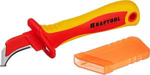 KRAFTOOL KN-7, 1000 В, изогнутый, диэлектрический нож электрика (45400)