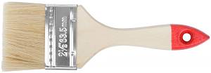 Кисть флейцевая "Оптима", натур. cветлая щетина, деревянная ручка 2,5" (63 мм) КУРС