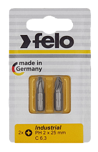 Felo Бита крестовая PH 2X25, серия Industrial, 2 шт в блистере 02202036