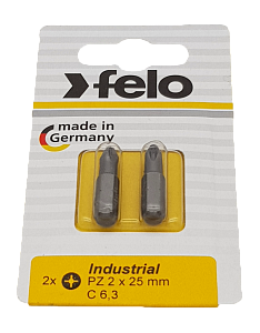 Felo Бита крестовая PZ 2X25, серия Industrial, 2 шт в блистере 02102036