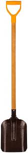 Лопата совковая, рельсовая сталь Р65 (М76), с деревянным черенком и V-ручкой "ПЗИ" 200х280х1420 мм Российское пр-во