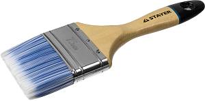 STAYER AQUA, 75 мм, 3″, искусственная щетина, деревянная ручка для воднодисперсионных и акриловых ЛКМ, плоская кисть (01062-075)