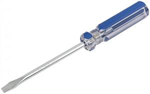 Отвертка &quot;Техно&quot;, CrV сталь, пластиковая синяя прозрачная ручка 6х100 мм SL FIT